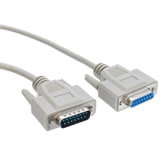 CableWholesale DB15 Monitor Extension Cable, 28 AWG Single Shielded Cord, DB15 Male to DB15 Female DB15 Extension Cable, M/F VGA Extension Cable