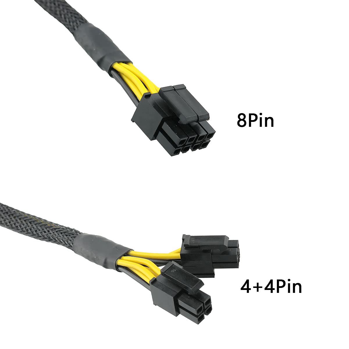 ZRM&E LP4 Molex Male to CPU 8(4+4) Pin Male Sleeved Braided Power Adapter 30cm/11.8Inch