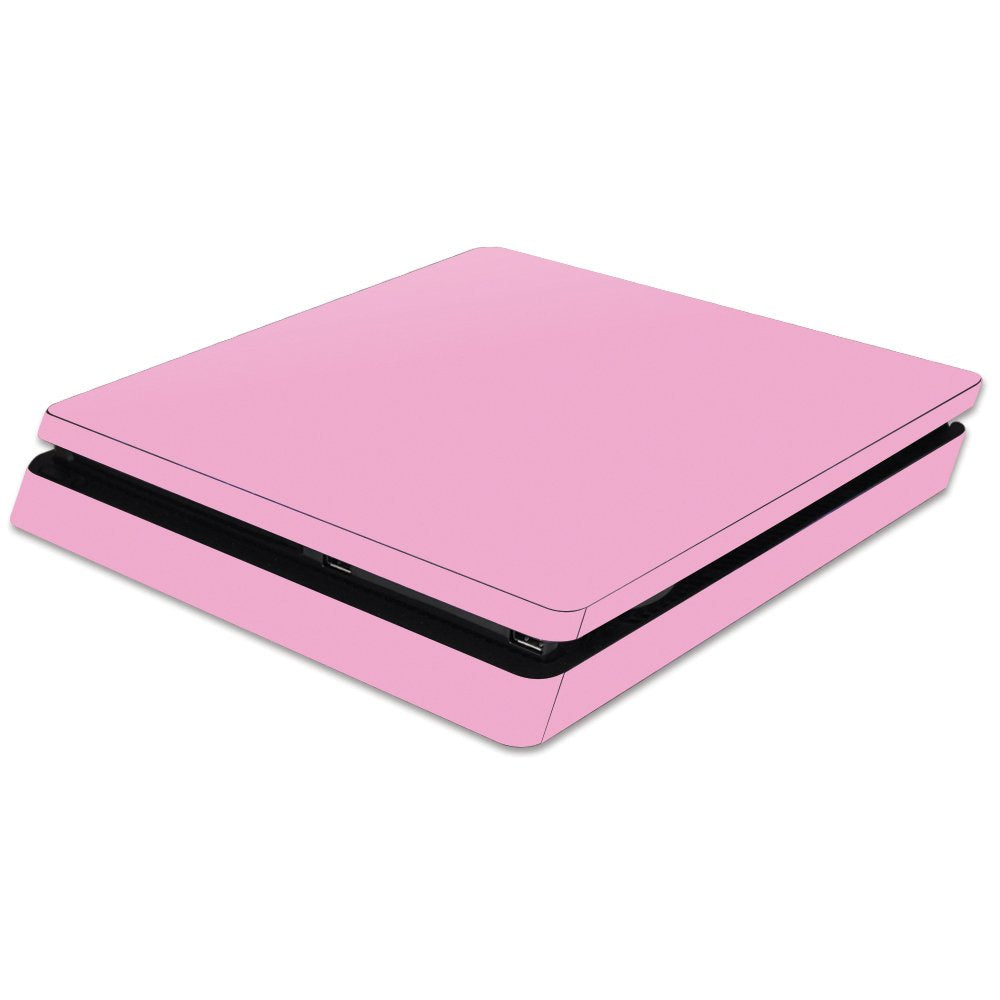 MightySkins Skin Compatible with Sony PS4 Slim Console - Solid Pink | Protective, Durable, and Unique Vinyl Decal wrap Cover | Easy to Apply, Remove
