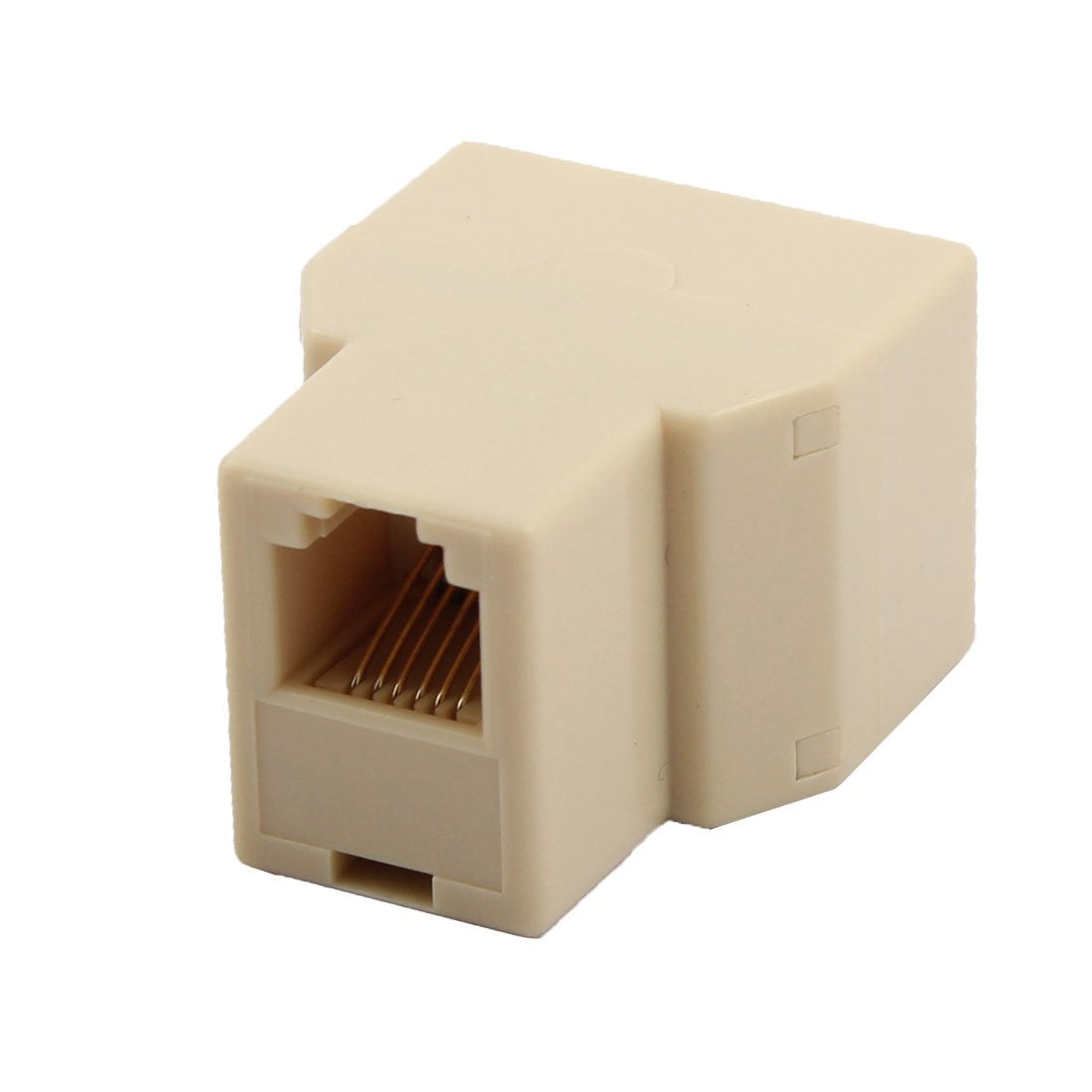 uxcell® Home RJ12 6P6C 1 Female to 2 Female Port Telephone Wire Cable Connector Splitter Beige
