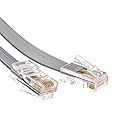 CableWholesale 7 feet Telephone Cord (Data), RJ45 Gold Plated Connectors, 8P / 8C, Silver Satin, 28AWG, Straight, RJ45 Phone Cable