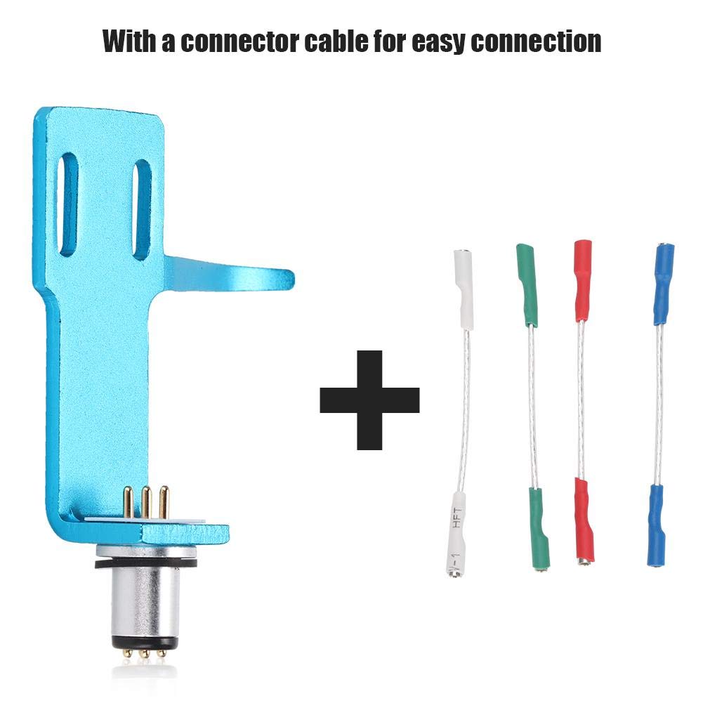 Mugast Phono Headshell Kit,6.4CM Aluminum Alloy Turntable Cartridge Phonograph Player Record Player Headshell,Include 4 Pcs Cables and 2 Pcs Screws