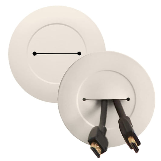Legrand Wiremold CMK60 In Wall TV Low Voltage Grommet Kit, Cable Management Kit, Mounting Brackets, Fish Tape, and Hole Saw Included, Ivory (1 Pair)