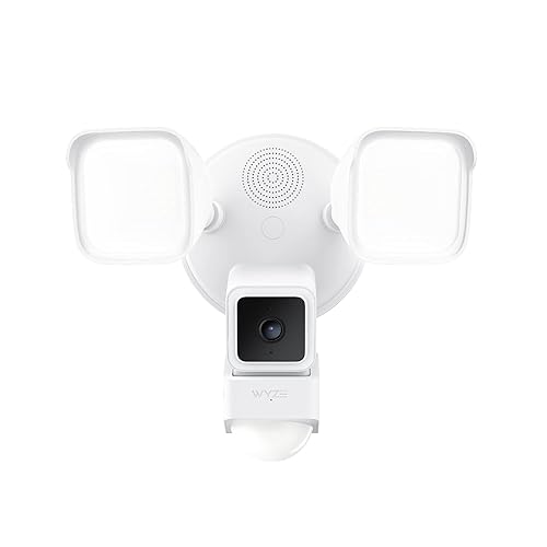 Wyze Cam Floodlight with 2600 Lumen LEDs, Wired 1080p HD IP65 Outdoor Smart Security Camera, Color Night Vision, 270-Degree Customizable Motion