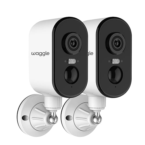 Waggle Pack of 2 4G LTE Security Camera for RV, No Wi-Fi Needed, 2K HD, 300° Pan, 9000mAh Battery, PIR & AI Human Detection, Siren Alarm