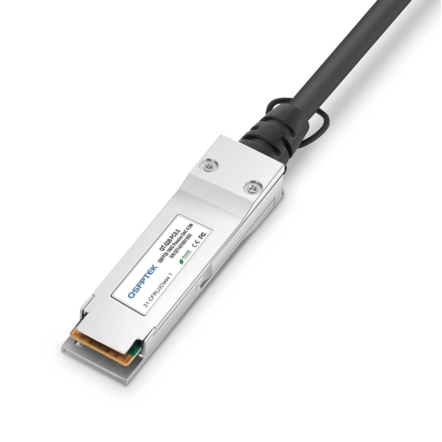 100G QSFP28 DAC Patch Cable, 0.5M (1.64ft) QSFP28 to QSFP28, Passive Direct Attach Copper Twinax Cable Compatible with Cisco QSFP-100G-CU0.5M