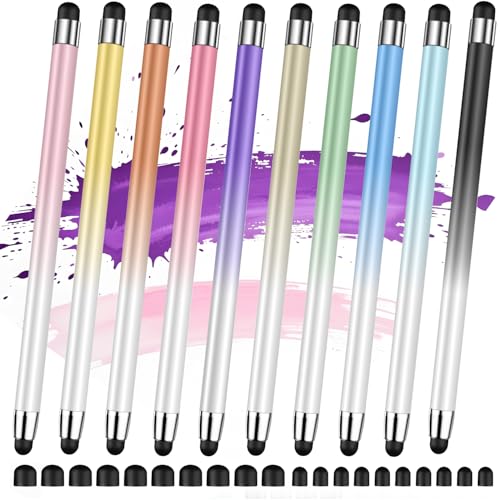 Stylus (10 Pcs), 2-in-1 Stylus Pen for Touch Screen, High Precision and Sensitivity, Suitable for iPad/iPhone/Samsung/Android Smartphone and Tablets