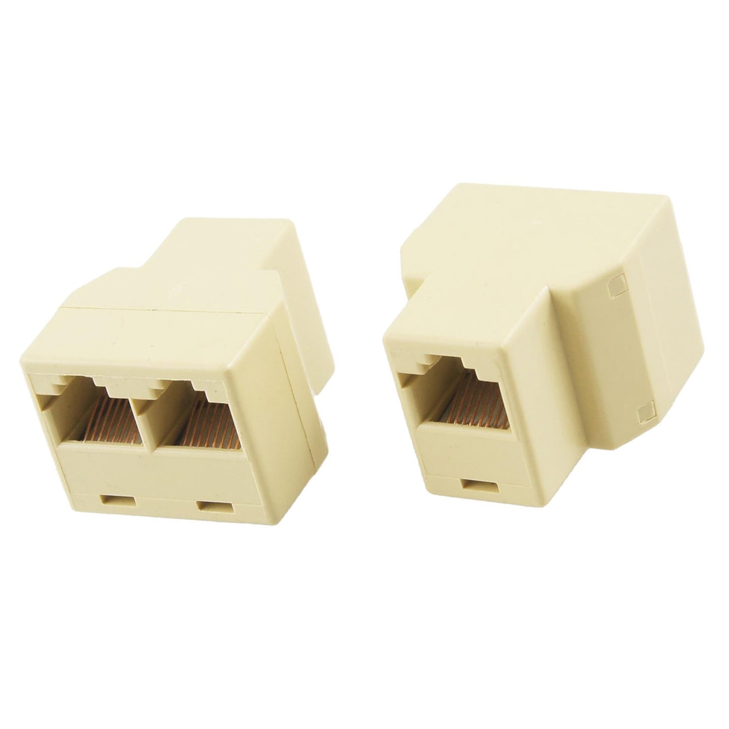 uxcell 2 Pcs 3 Way RJ45 LAN Network Ethernet Splitter Connector Khaki