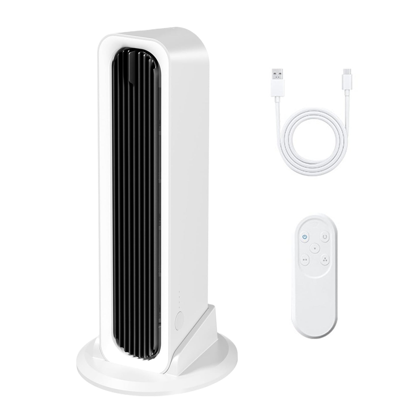 AOYEBO Bladeless Tower Fan, Rechargeable Oscillating Desk Fan with Remote,