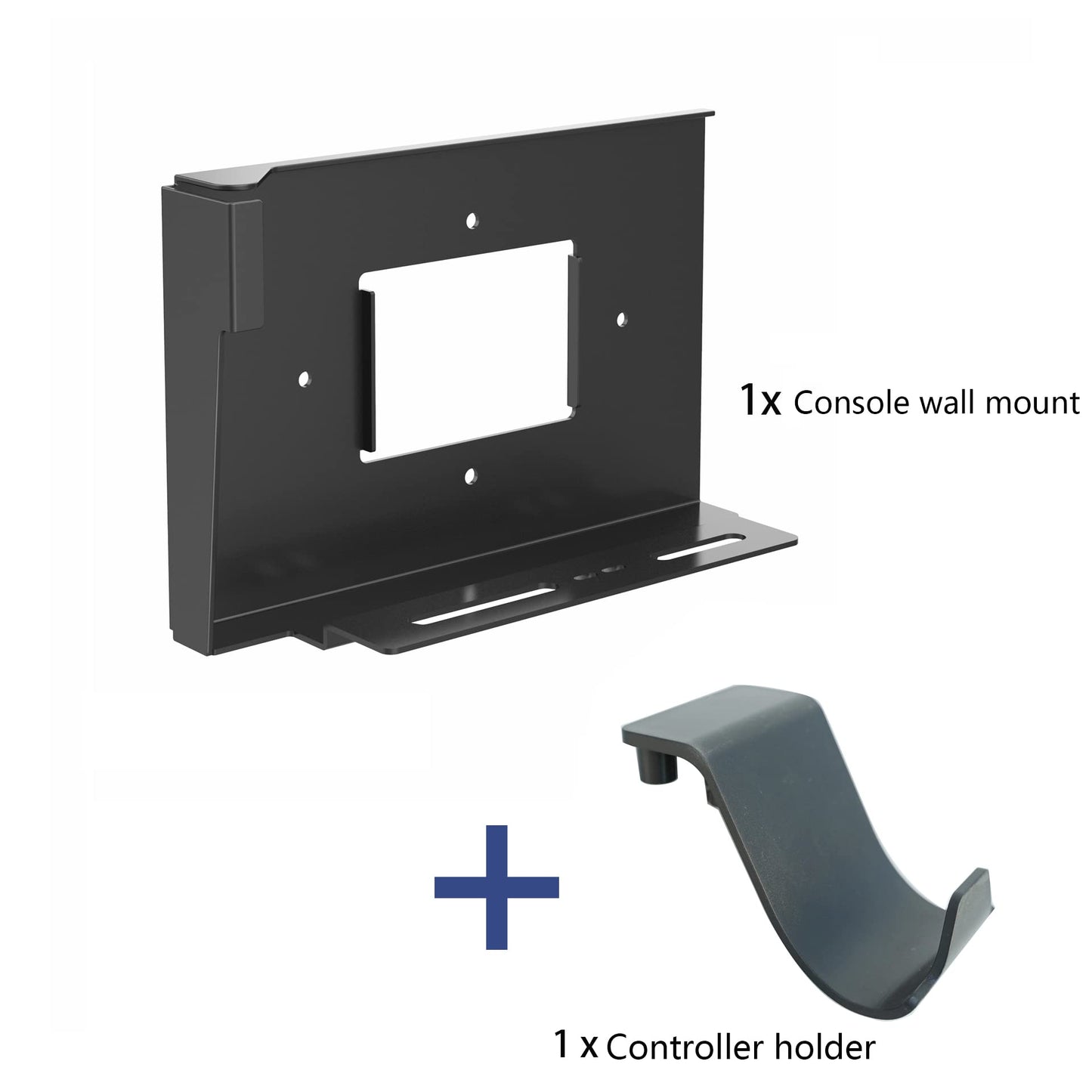 Monzlteck Wall Mount Holer for PS5 Original/Slim/Pro (Disc and Digital)+Controller Holder,All Metal Vertical Hanging On Wall with Power Botton