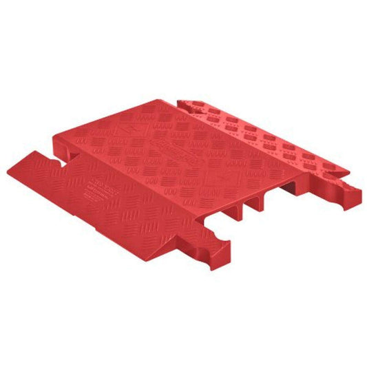 Checkers Drop Over 3 Channel Medium Profile Drive Over Cable Protector, Interlocking Design for Heavy Duty Loads up to 21,000 Pounds, Polyurethane