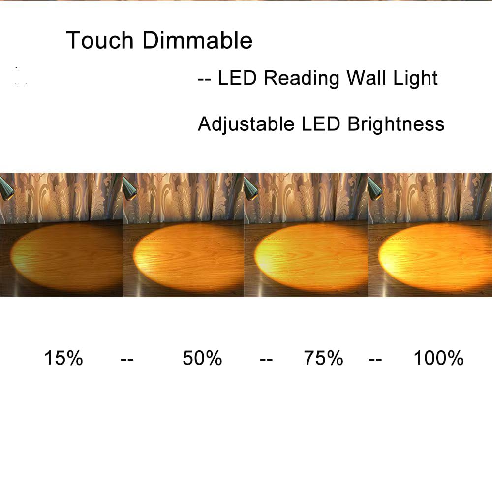 HomeFocus Bedside Reading Wall Light,LED Wall Lamp,Wall Sconces,Nickel