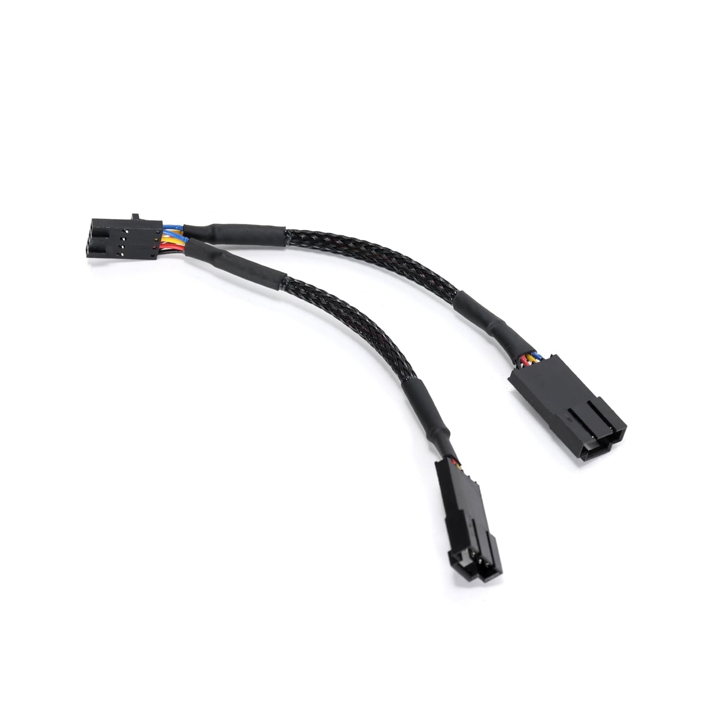 Ruimou 1pcs Computer PC PWM Fan Splitter Cable 4pin 1 Male to 2 Female (Cable Length 100mm) Compatible with Corsair RGB Fan Hub/Corsair Lighting Node