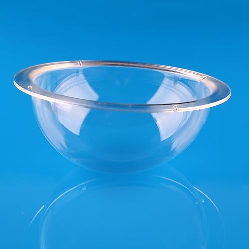 Ricrrover Diameter 6 Inch/150mm w/4 Holes Clear Acrylic Dome Flange Clear Plastic Hemisphere Indoor/Outdoor CCTV Replacement Clear Dome Camera Cover