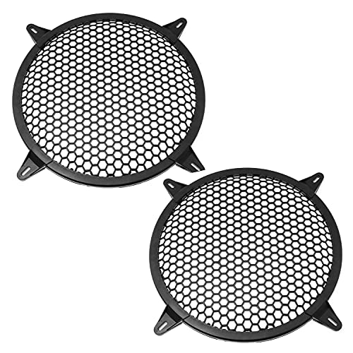 SQXBK 10 Inch Speaker Grille 2pcs 10 Inch Car Audio Speaker Subwoofer Waffle Guard Protector Net with Screws Loudspeaker Protective Mesh Cover