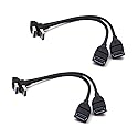 Antrader USB 3.0 Right Angle 90 Degree UP & Down Extension Cable Male to Female Converter Data Adapter Cord 2 Pairs