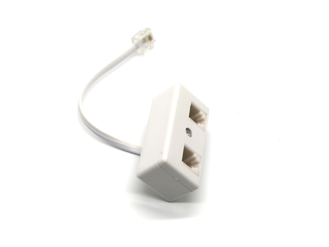 JDYYICZ 2 Pcs 2-Way RJ11 Telephone Plug to RJ11 Socket Adapter and Splitter for Landline Telephone