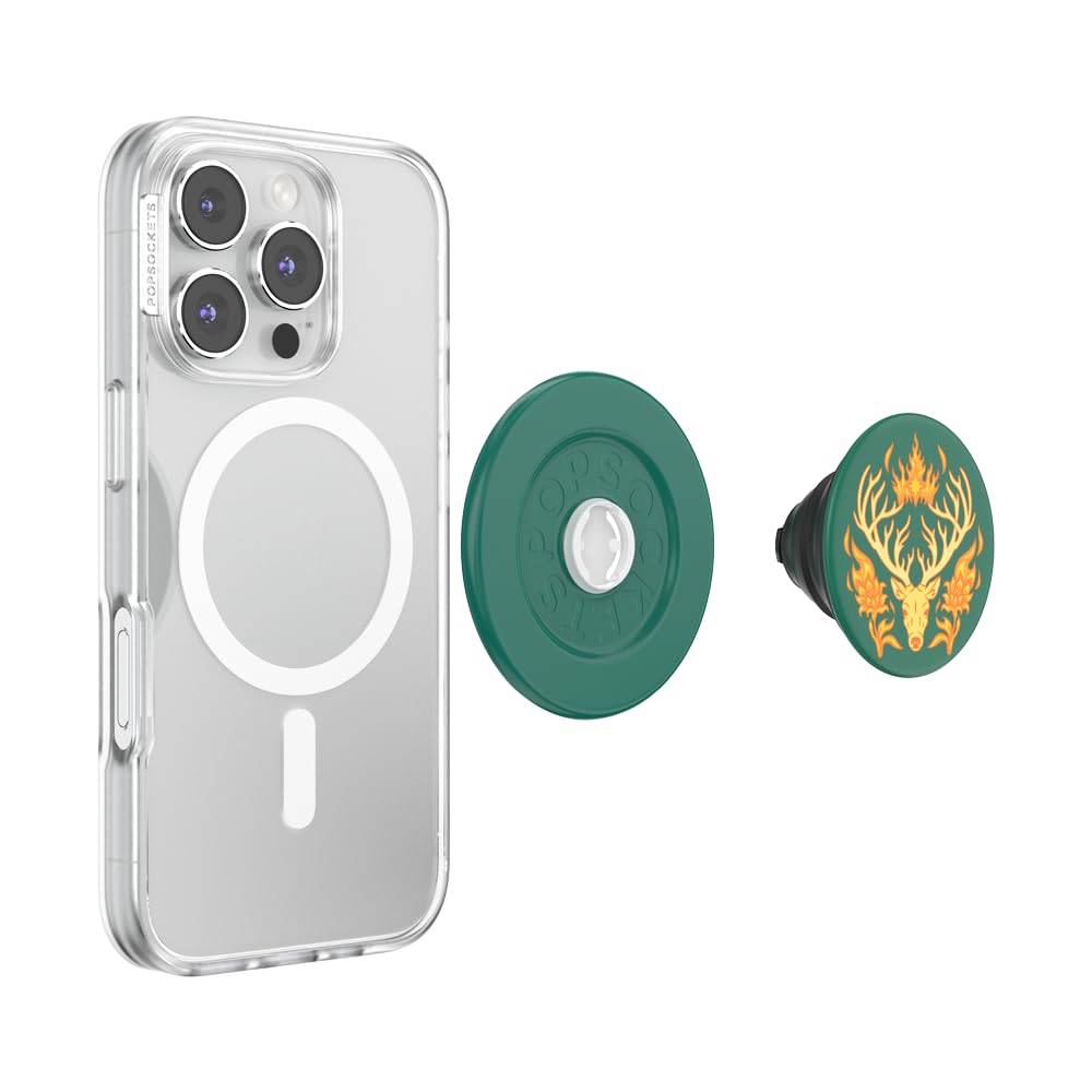 PopSockets Round Phone Grip Compatible with MagSafe, Adapter Ring Included, Phone Holder, Wireless Charging Compatible, Throne of Glass - Terrasen