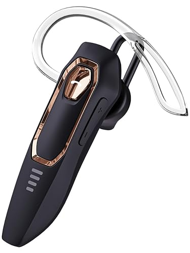 BEVCEFCC Single Ear Bluetooth Headset 30H Talking Time One Ear Earphone Earpiece for Cell Phones Noise Canceling Hands-Free Calls Wireless Bluetooth