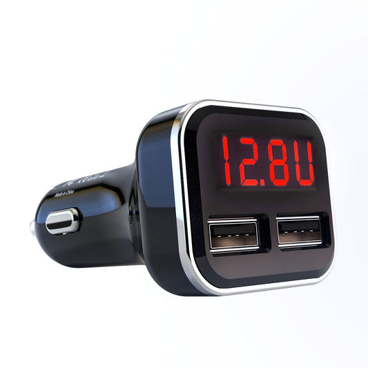 Aliavation Cigarette Lighter USB Charger with Voltage Display, 24W Dual Port Car Charger, Battery Monitor 12 Volt to Adapter Volt Meter for IP