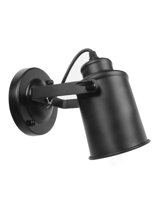 kylynly Industrial Track Lighting Ceiling Spotlight, Matt Black Vintage Wall Mount Lights, Rotate Head, Hardwired No Plug, E26 Base, Decor for Indoor