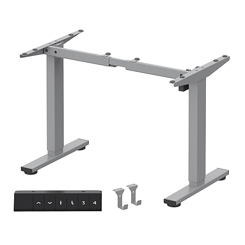 FLEXISPOT EN1 Height Adjustable Standing Desk Frame, Electric Sit Stand Desk Base for Home and Office (Gray Frame Only)