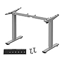 FLEXISPOT EN1 Height Adjustable Standing Desk Frame, Electric Sit Stand Desk Base for Home and Office (Gray Frame Only)