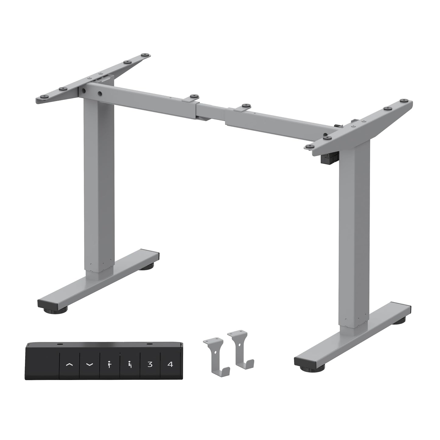 FLEXISPOT EN1 Height Adjustable Standing Desk Frame, Electric Sit Stand Desk Base for Home and Office (Gray Frame Only)