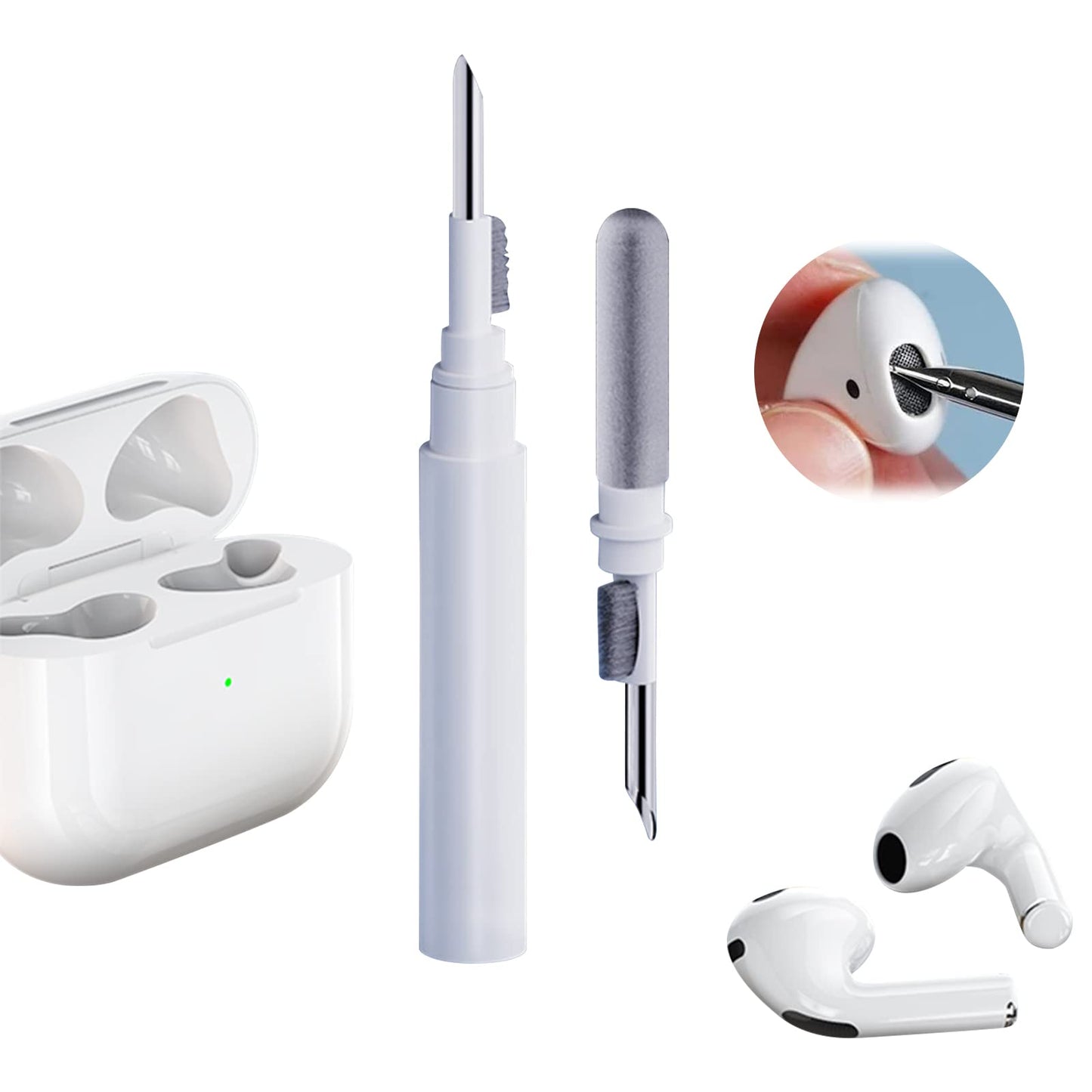 Bluetooth Earbuds Cleaning Pen,Cleaner Kit for Airpods Pro,Earbud Cleaning Kit,Multifunction Headphone Cleaning Pen Tool with Soft Brush Suitable