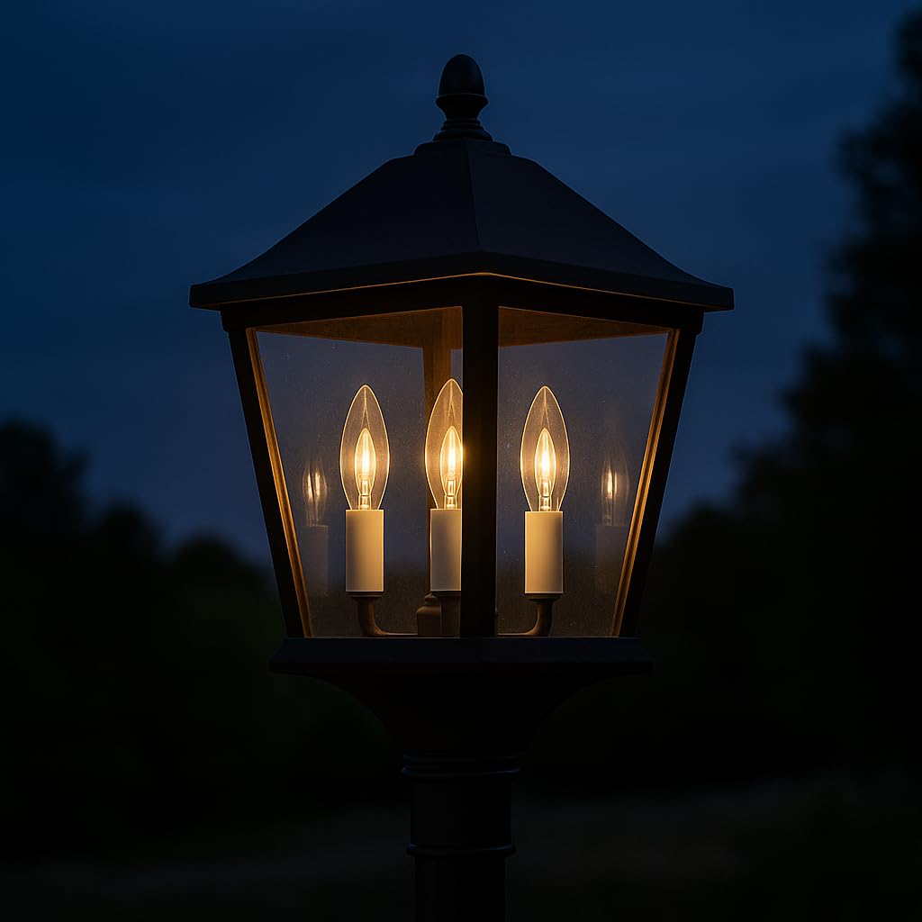 Bioluz LED 4W Filament Candelabra Bulb, E12 Base High Efficiency LED Candle Bulbs, UL Listed, Pack of 6