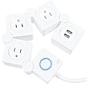 iJoy Flexible Power Strip - 3 AC Outlets and 2 USB Charging Ports with 5 Ft Extension Cord, Power Strip Surge Protector White, Decorative Surge