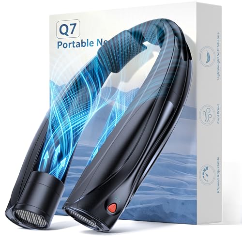 Vexolta Portable Neck Fan, 6000mAh Personal Fan, 360° Cooling Rechargeable Wearable Fan, 6 Speeds Adjustable Hands-Free Fans for Travel, Outdoor