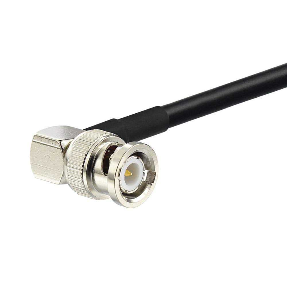 Eightwood BNC Bulkhead Female to BNC Male Right Angle Adapter RG58 Cable 50cm/ 1.6 feet