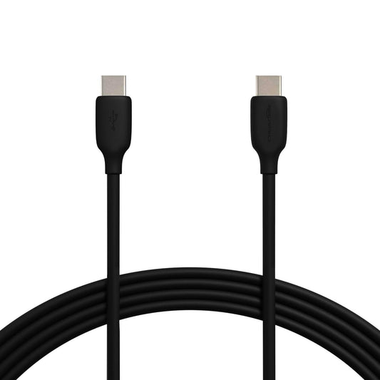Amazon Basics USB-C to USB-C 2.0 Fast Charger Cable, 480Mbps Speed, USB-IF Certified, for Apple iPhone 16/15, iPad, Samsung Galaxy, Tablets, Laptops