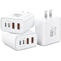 iPhone 17 USB C Fast Charger Block,3-Pack 40W USB C Charging Block 4-Port Dual Port PD+QC Fast Plug Wall Charger for iPhone 17/17 Pro/17Pro