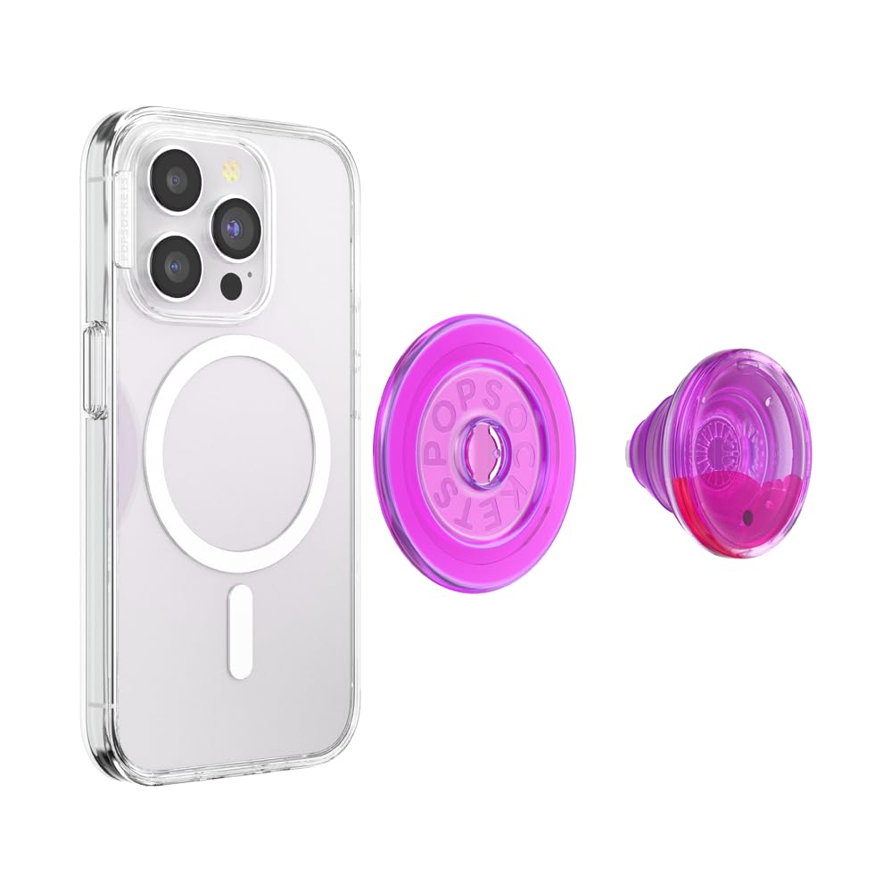 PopSockets Phone Grip for MagSafe, Magnetic Holder, Phone Stand, Hot Pink - Lava Lamp Aviation
