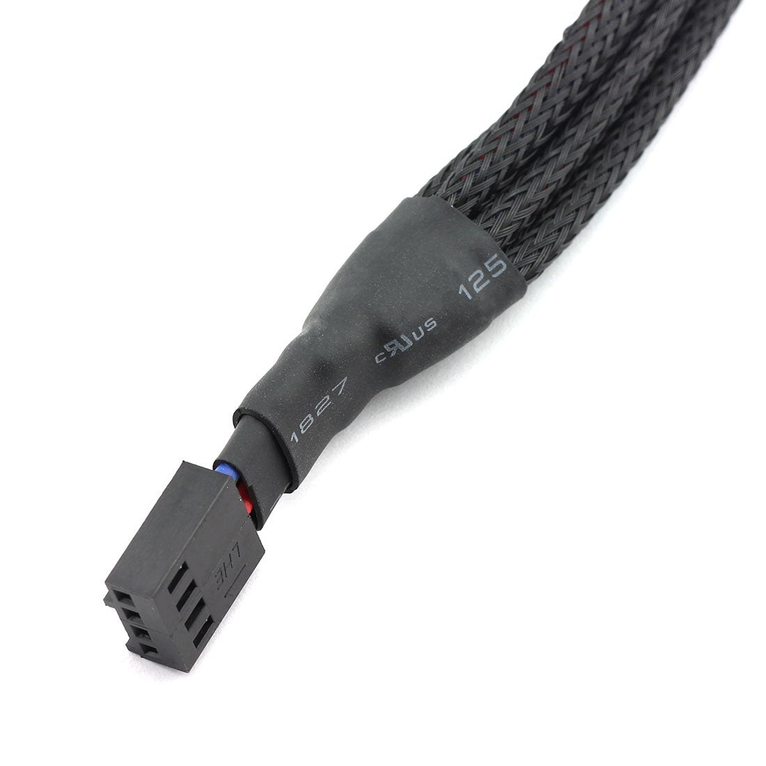 DZS Elec 4-Way PWM Fan Splitter Cable - Black Sleeved Fan Power Extension - 4Pin Female to 4x 4Pin Male - 27cm/10.5 inches
