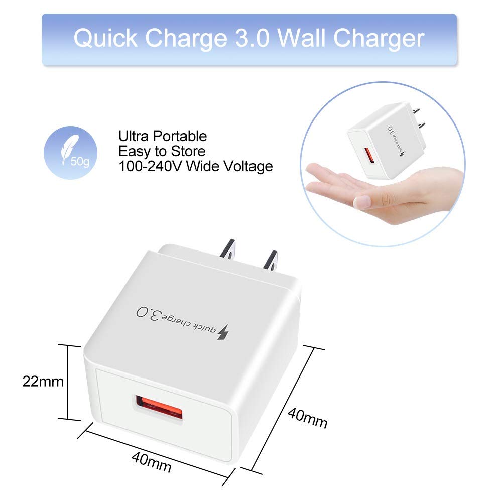 Fast USB C Charger, Powerful QC 3.0 Charger+Car Charger Adapter+6ft USB Type C Cable for Samsung Galaxy S24 Ultra/S24+/S23 FE Ultra/S22/S21/S20,A16