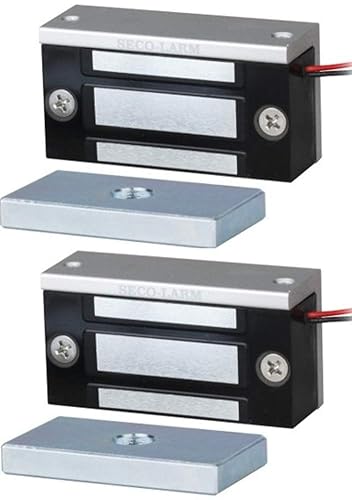 Seco-Larm E-941SA-80Q Single Door Mini Maglock (2 Pack), 80~110-lb (36~51kg) Holding Force, No Residual Magnetism, Detachable Mounting Bracket, MOV