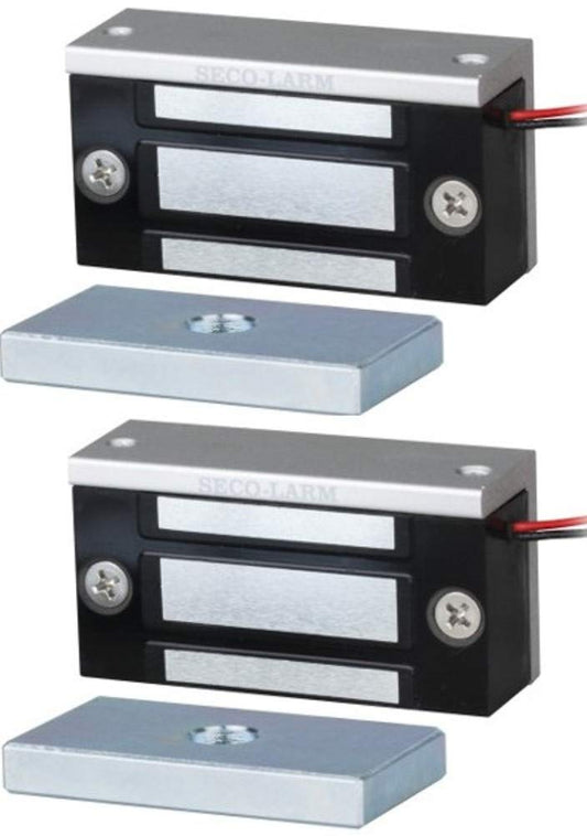 Seco-Larm E-941SA-80Q Single Door Mini Maglock (2 Pack), 80~110-lb (36~51kg) Holding Force, No Residual Magnetism, Detachable Mounting Bracket, MOV