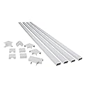 Legrand Wiremold C310 Cordmate III 10 Foot 11 Piece Cord Cover Kit, Organizer for Wall, Holds Up to 5 Cords or Cables, 45"L x 1.5"W, White (1 Pack)