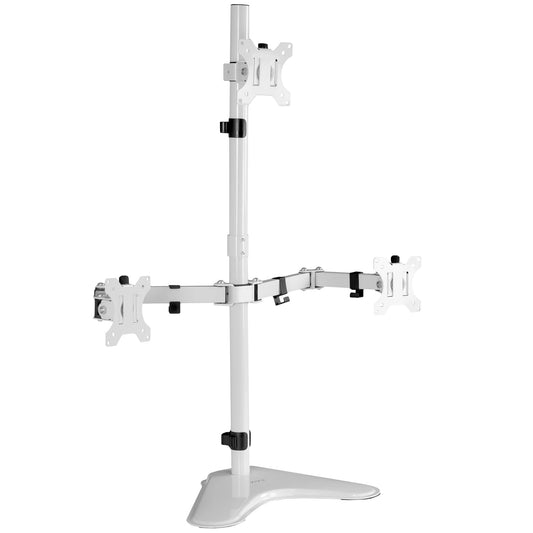 VIVO Triple LCD LED Computer Monitor Desk Stand, Free Standing Heavy Duty Fully Adjustable Mount for 3 Screens up to 30 inches STAND-V003EW