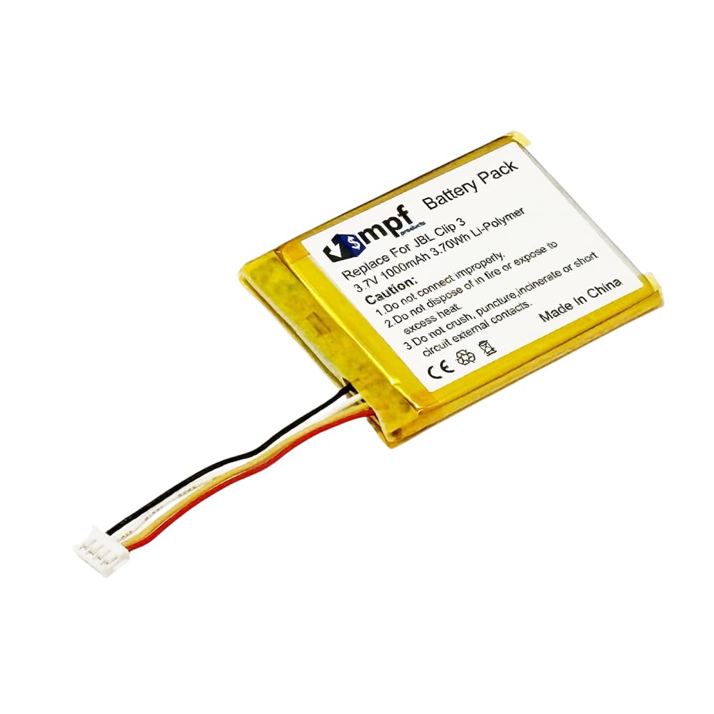 MPF Products 1000mAh L0721-LF Battery Replacement Compatible with JBL Clip 3 Portable Bluetooth Wireless Speaker