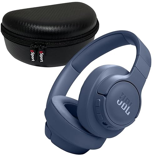 JBL Tune 770NC Wireless Over Ear Noise Cancelling Headphone Bundle with gSport Case (Blue)