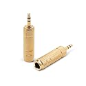 Nadadora 3.5mm Male to 6.35mm Female Stereo Headphone Adapter, 1/8 to 1/4 Audio Jack Converter for Headphones, Guitar Amp, Speaker, Mixer, 2 Pack