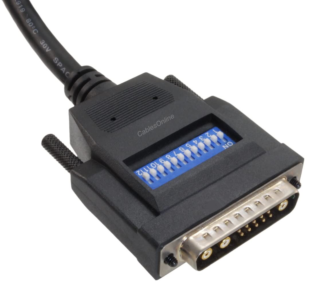 CablesOnline, 6ft 13W3 Male to SVGA (HD15) Male (SunMicro) Monitor Cable w/ 12 Dip Switches, W3-606