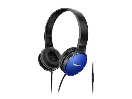 PANASONIC 2-Tone Color Foldable Headphones with Microphone, Call Controller and 3.9 ft Audio Cord Compatible with iPhone, BlackBerry, Android…