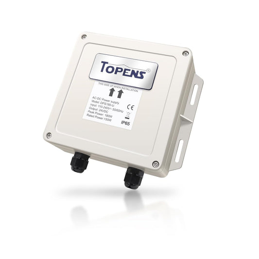 TOPENS DPS180-U AC-DC Power Supply Adapter 100-240VAC to 24VDC 150W Transformer Waterproof Converter Outdoor Use for Automatic Gate Openers CCTV…