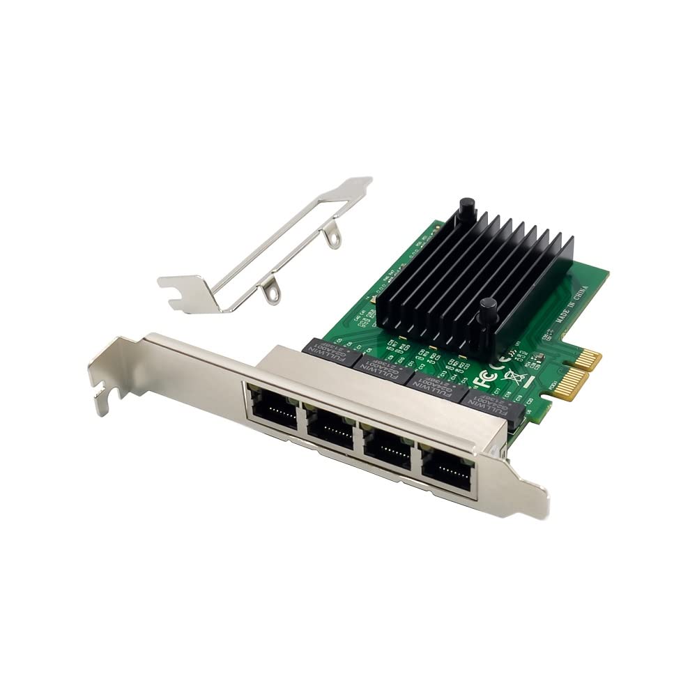X-MEDIA XM-NA3840 PCI-E 4-Port Quad 10/100/1000Mbps Gigabit Ethernet PCI Express (PCIe x1) Server Network Adapter Card | Realtek RTL8111F Chipset |