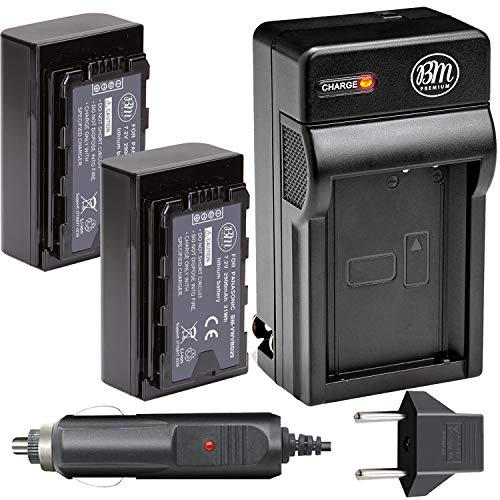 BM Premium 2 Pack of VW-VBD29 Batteries and Charger for Panasonic AG-3DA1 AG-AC8 AG-DVC30 AG-DVX200MC AG-HPX171 AG-HPX250 AG-HPX255 AG-HVX201